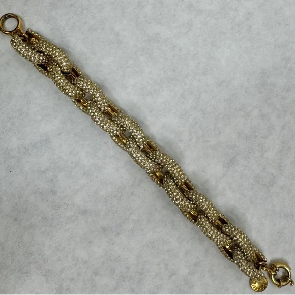 J CREW Chunky Crystal Rhinestone Pavé Bracelet - Picture 2 of 6